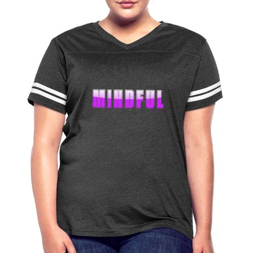 Mindful Typography Minimalist Design - Women's V-Neck Football Tee