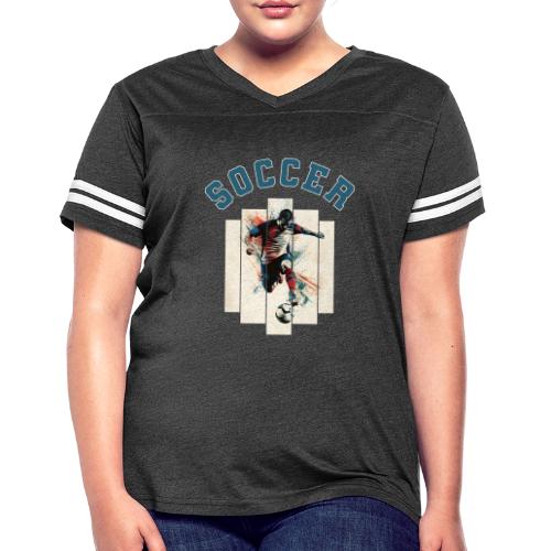 Soccer Vibes - Women's V-Neck Football Tee