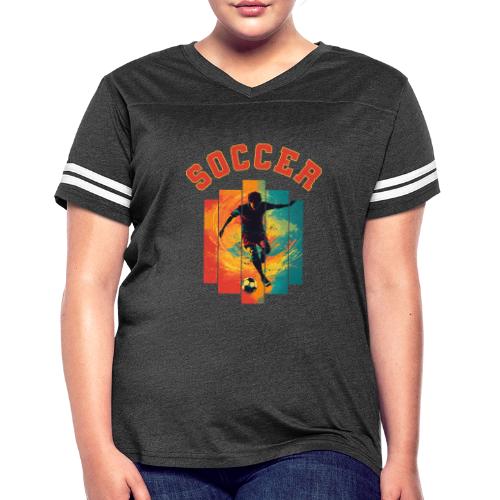 Soccer Heartbeat - Women's V-Neck Football Tee