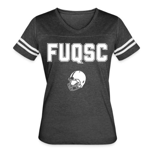 FUQSC with Helmet - Women's V-Neck Football Tee