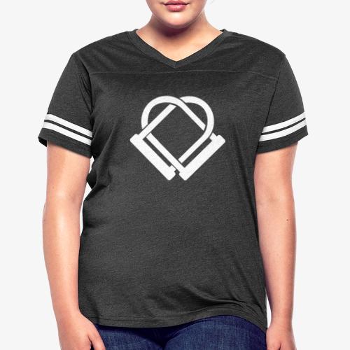 Bike U Lock Heart - Women's V-Neck Football Tee