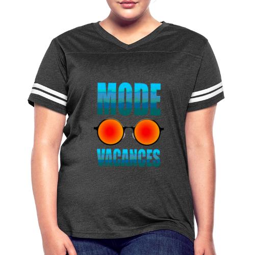 Vacation Mode Enabled - Women's V-Neck Football Tee