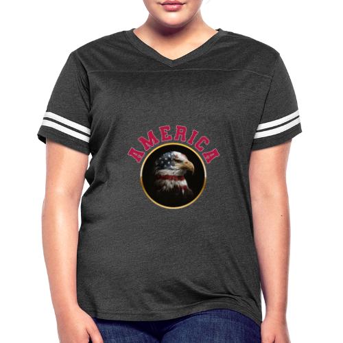 America Soars - Women's V-Neck Football Tee