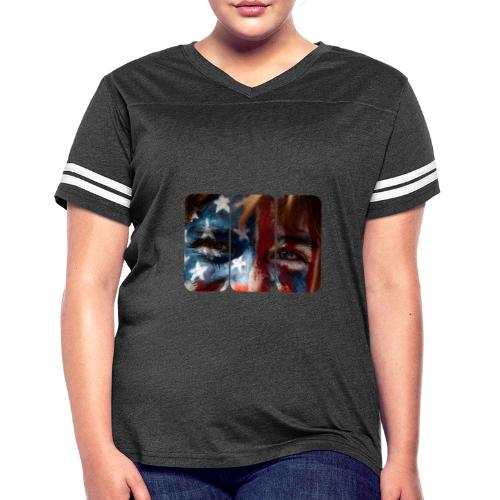 USA: Stars in Their Eyes - Women's V-Neck Football Tee