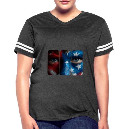 USA: Painted for the Flag - Women's V-Neck Football Tee