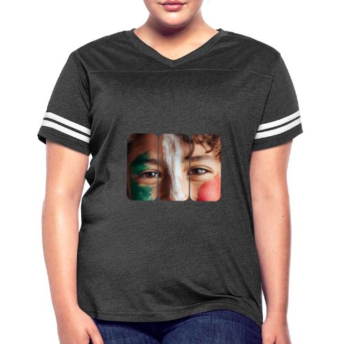 Mexico: Three Stripes of Pride - Women's V-Neck Football Tee