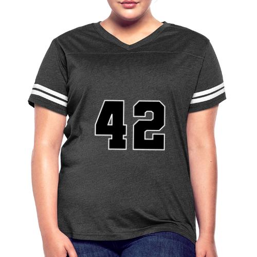 Varsity Number 42 Sports Style - Women's V-Neck Football Tee