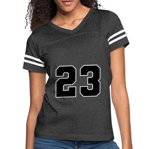 Varsity Number 23 Athletic Style - Women's V-Neck Football Tee