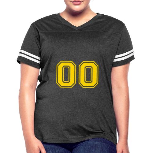 Number 00 in a classic athletic collegiate font - Women's V-Neck Football Tee