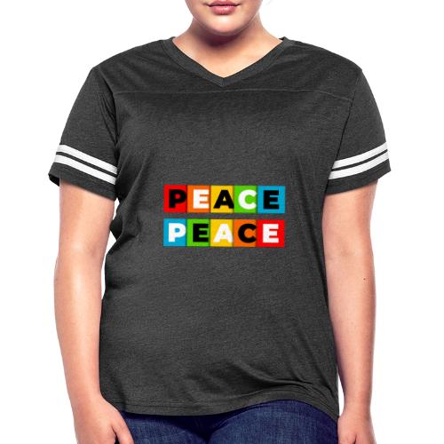 Colorful Peace - Women's V-Neck Football Tee