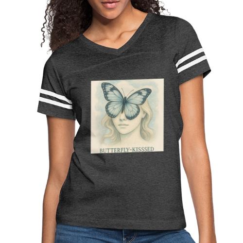 Butterfly kisses Hue - Women's V-Neck Football Tee