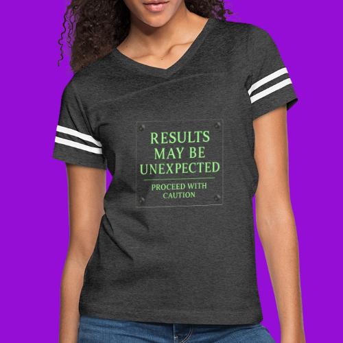 Results May Be Unexpected - Neon Green - Women's V-Neck Football Tee