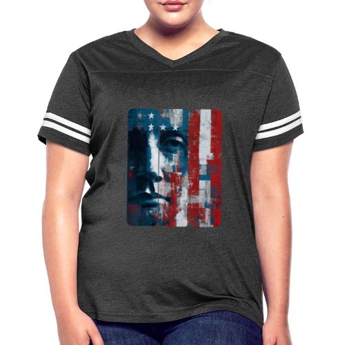American Echoes - Women's V-Neck Football Tee