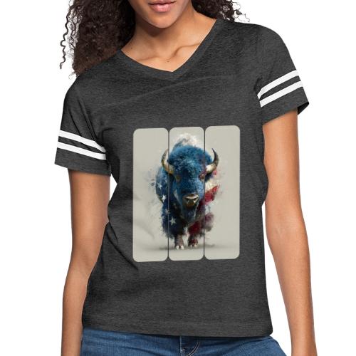 USA: Spirit of the Plains - Women's V-Neck Football Tee