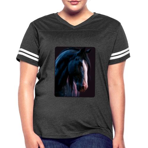 Noble Horse Cinematic Portrait Design - Women's V-Neck Football Tee