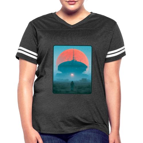 Astronaut Alien Outpost Design - Women's V-Neck Football Tee