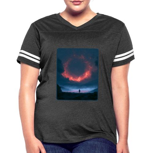 Supernova Reflection Space Scene - Women's V-Neck Football Tee