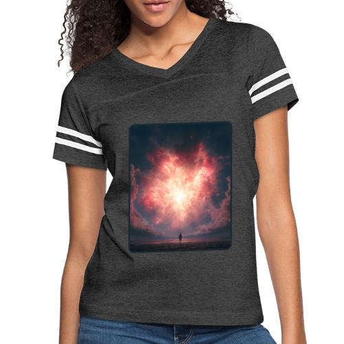 Supernova Sky Sci-Fi Artwork - Women's V-Neck Football Tee