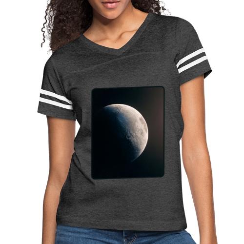 Crescent Moon Celestial Artwork - Women's V-Neck Football Tee