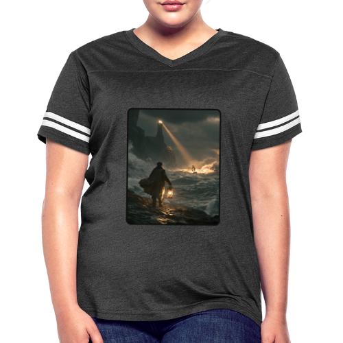 The Lone Lightkeeper's Beacon - Women's V-Neck Football Tee