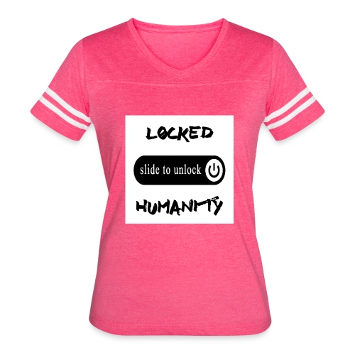 Locked Humanity - Women's V-Neck Football Tee