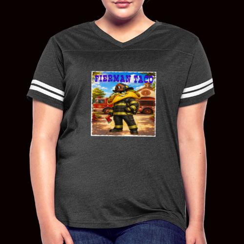 Fireman Taco - Women's V-Neck Football Tee
