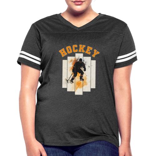 Hockey Grind - Women's V-Neck Football Tee