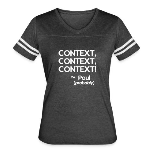 Context, Context, Context! - Women's V-Neck Football Tee