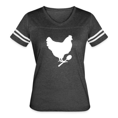 Cosmopolitan Cornbread Hen & Spoon Logo - Women's V-Neck Football Tee