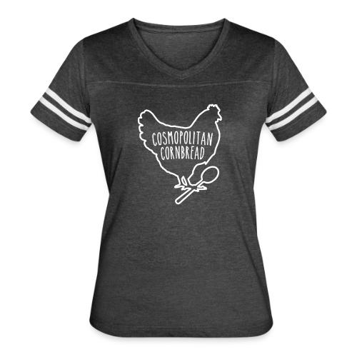 Cosmopolitan Cornbread Hen & Spoon Logo - Women's V-Neck Football Tee