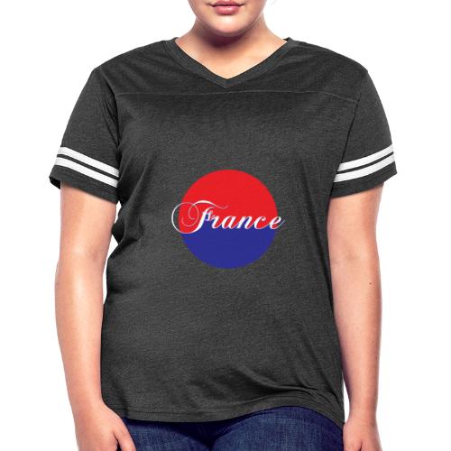 France Tricolore Circle - Women's V-Neck Football Tee