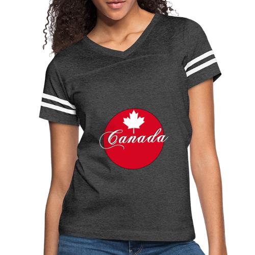 Canada in red and white - Women's V-Neck Football Tee