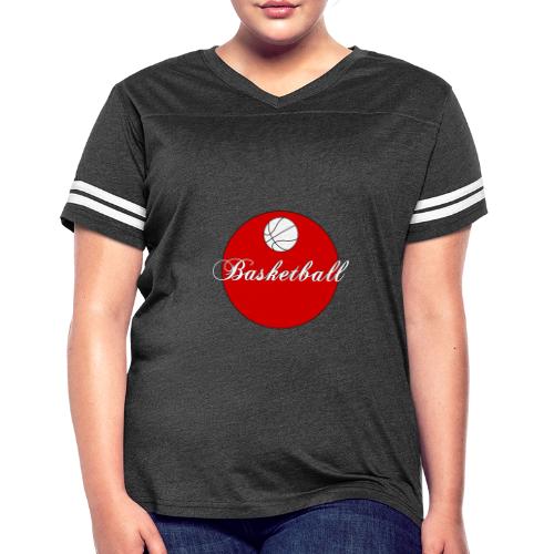 Basketball: Bold Hoops - Women's V-Neck Football Tee