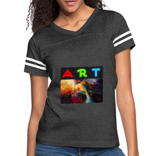 Waves of Art - Women's V-Neck Football Tee