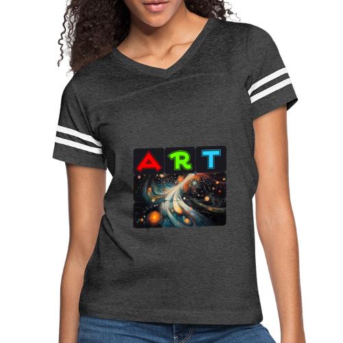 Swirls of Colorful Art - Women's V-Neck Football Tee