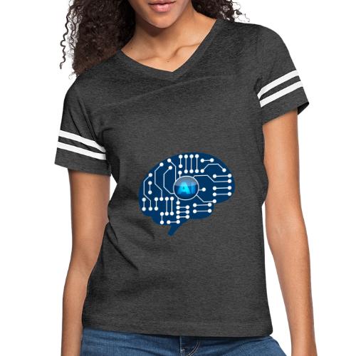 AI: Mind Wired - Women's V-Neck Football Tee
