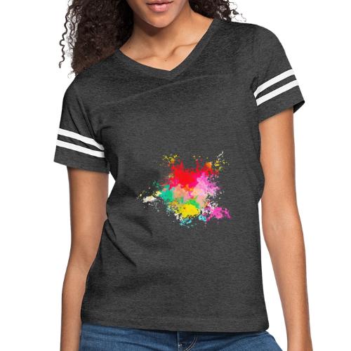 Psychedelic: Color Storm - Women's V-Neck Football Tee