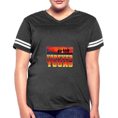 Forever Young - Women's V-Neck Football Tee