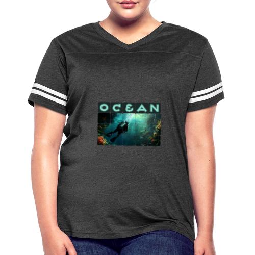 Ocean: Explorer of the Deep - Women's V-Neck Football Tee