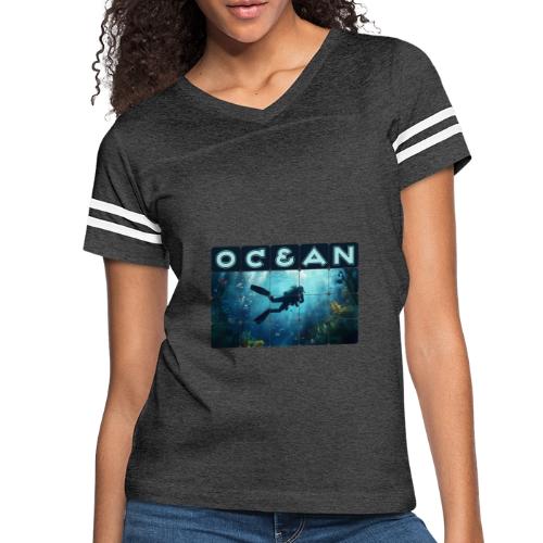 Ocean: Beneath the Blue - Women's V-Neck Football Tee