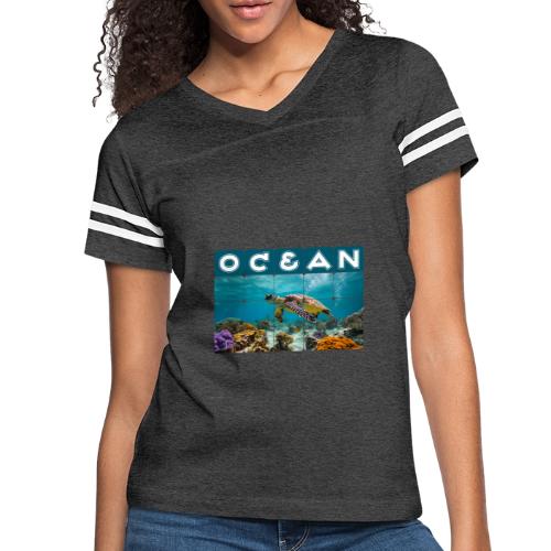 Ocean: Gentle Voyager - Women's V-Neck Football Tee