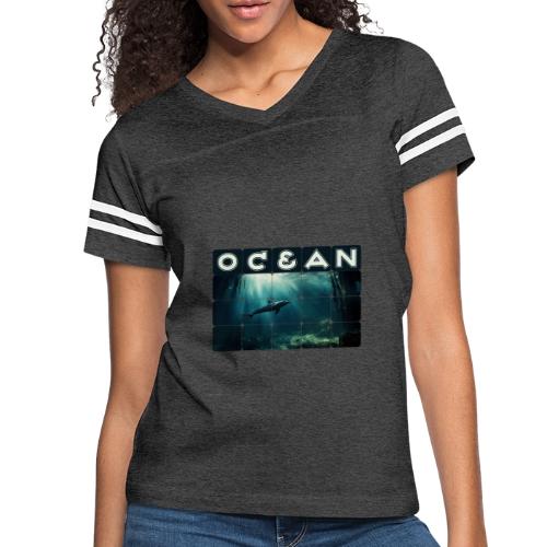 Ocean Whisper - Women's V-Neck Football Tee