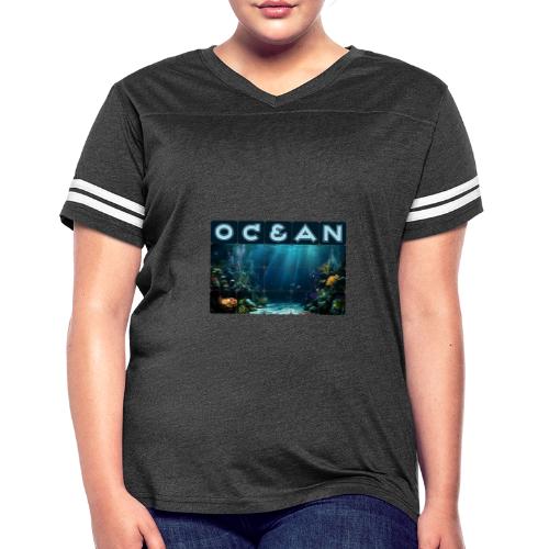 Ocean: Rainbow Reef Life - Women's V-Neck Football Tee