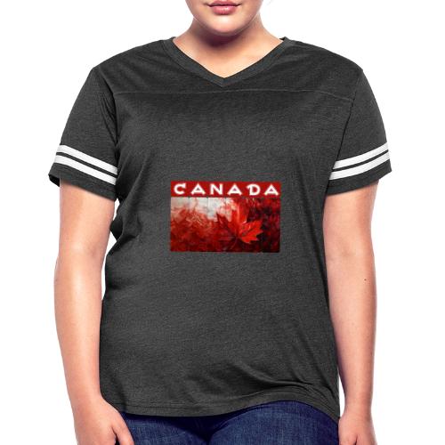 Canada Painted Pride - Women's V-Neck Football Tee