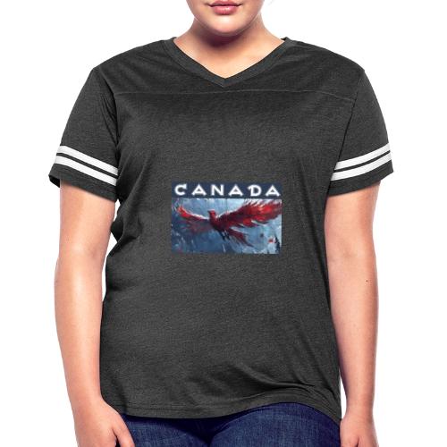 Canada Rising - Women's V-Neck Football Tee