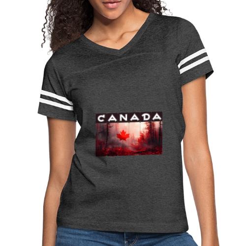 Canada Nature Vibes - Women's V-Neck Football Tee