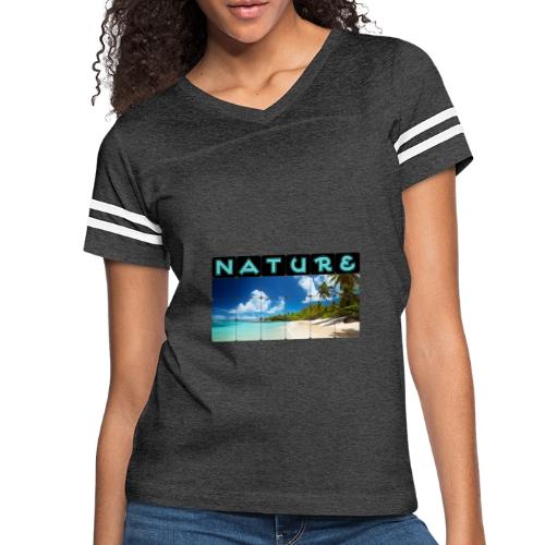 Nature: Island Bliss - Women's V-Neck Football Tee