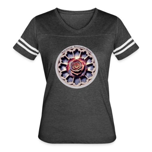 Easter Rose Resurrection T Shirt, Spring Gift - Women's V-Neck Football Tee
