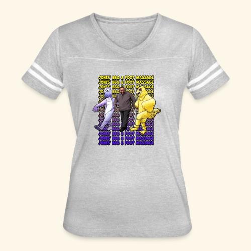 Jones BBQ and Foot Massage - Dancing Wall - Women's V-Neck Football Tee