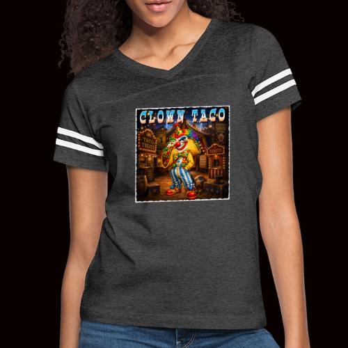 The Clown Taco Circus Humor Character - Women's V-Neck Football Tee